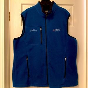 Eddie Bauer man’s blue fleece vest, size XL